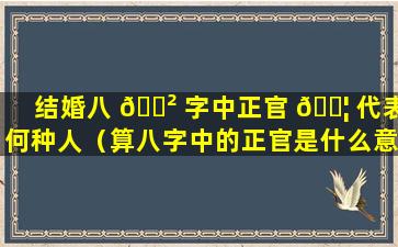 结婚八 🌲 字中正官 🐦 代表何种人（算八字中的正官是什么意思）